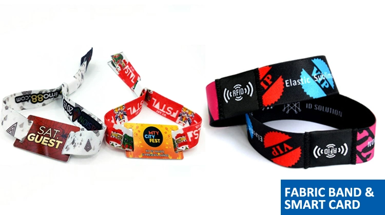 Event Music Festival 13.56MHz Passive Woven Fabric Cloth RFID NFC RFID Woven Wristband